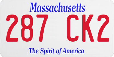 MA license plate 287CK2