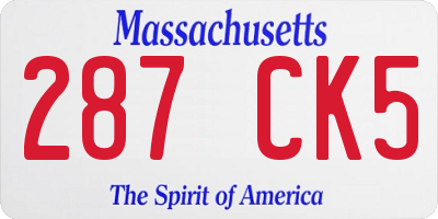 MA license plate 287CK5