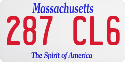 MA license plate 287CL6