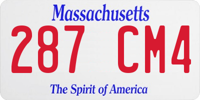 MA license plate 287CM4