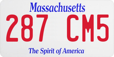 MA license plate 287CM5