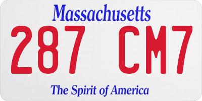 MA license plate 287CM7