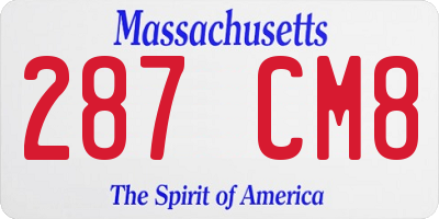 MA license plate 287CM8