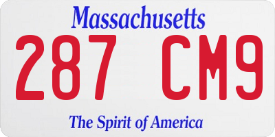 MA license plate 287CM9