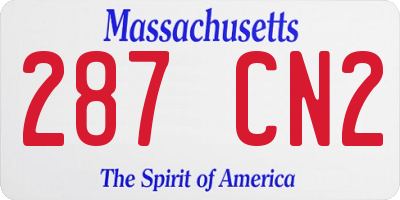MA license plate 287CN2