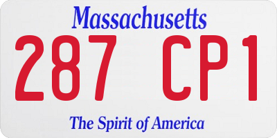 MA license plate 287CP1