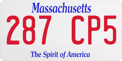 MA license plate 287CP5
