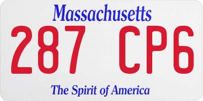 MA license plate 287CP6