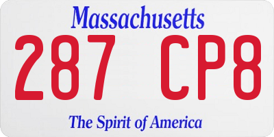MA license plate 287CP8