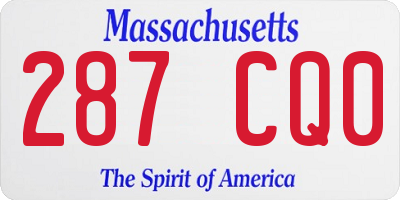 MA license plate 287CQ0