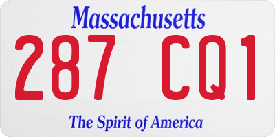 MA license plate 287CQ1