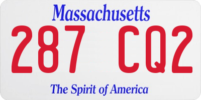 MA license plate 287CQ2