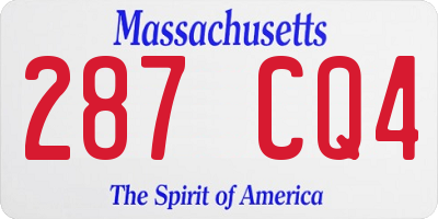 MA license plate 287CQ4