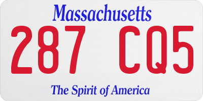 MA license plate 287CQ5