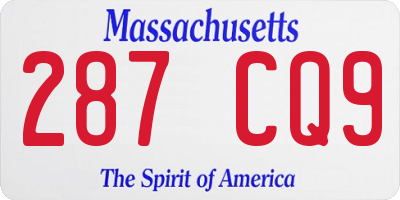 MA license plate 287CQ9