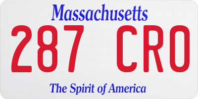 MA license plate 287CR0