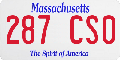 MA license plate 287CS0