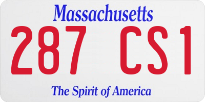 MA license plate 287CS1