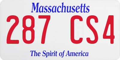 MA license plate 287CS4
