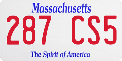 MA license plate 287CS5
