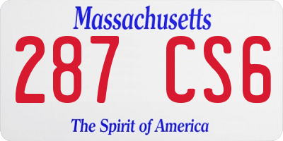 MA license plate 287CS6