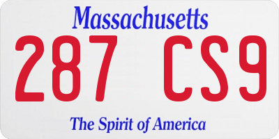 MA license plate 287CS9