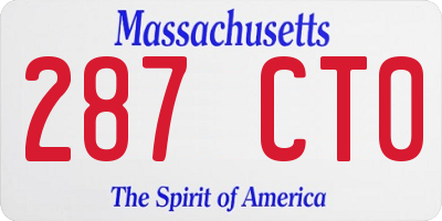 MA license plate 287CT0