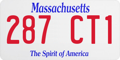 MA license plate 287CT1