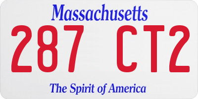MA license plate 287CT2
