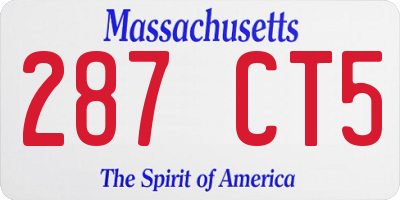 MA license plate 287CT5