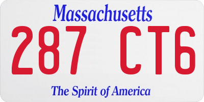 MA license plate 287CT6