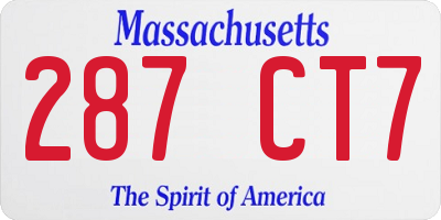 MA license plate 287CT7