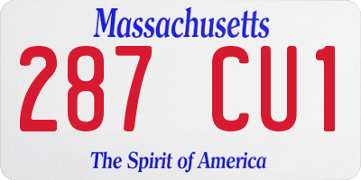 MA license plate 287CU1