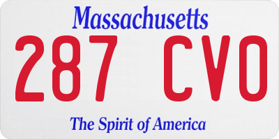 MA license plate 287CV0