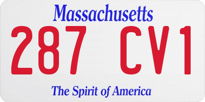 MA license plate 287CV1