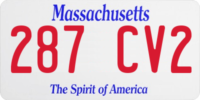 MA license plate 287CV2