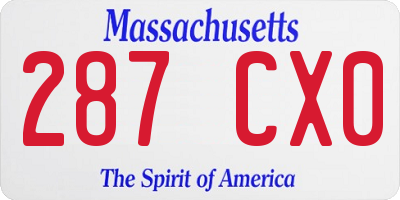 MA license plate 287CX0