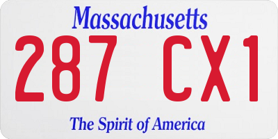MA license plate 287CX1