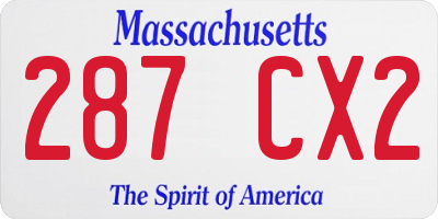 MA license plate 287CX2