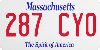 MA license plate 287CY0