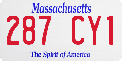 MA license plate 287CY1