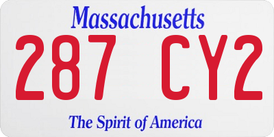 MA license plate 287CY2