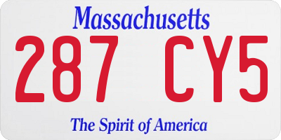 MA license plate 287CY5