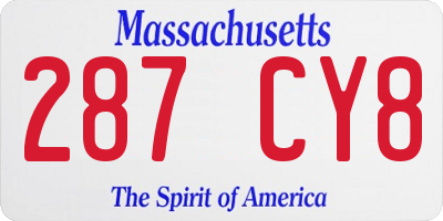 MA license plate 287CY8