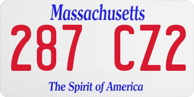 MA license plate 287CZ2