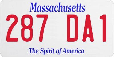 MA license plate 287DA1