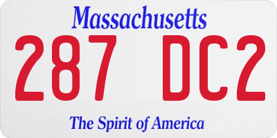 MA license plate 287DC2