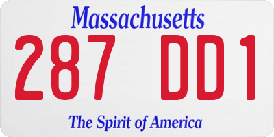 MA license plate 287DD1