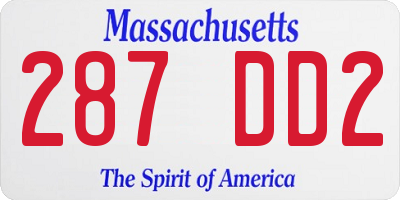 MA license plate 287DD2