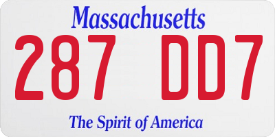 MA license plate 287DD7